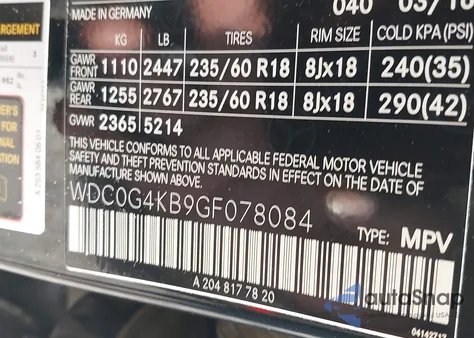 2016 Mercedes-Benz Glc 300 4Matic from USA, damaged, VIN WDC0G4KB9GF078084